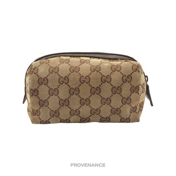 🔴 Gucci Zip Pouch - GG Canvas Brown - Picture 2 of 10